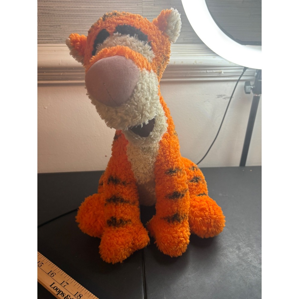 Disney Parks Winnie the Pooh Tigger Plush Stuffed Animal 15 inch Orange Black